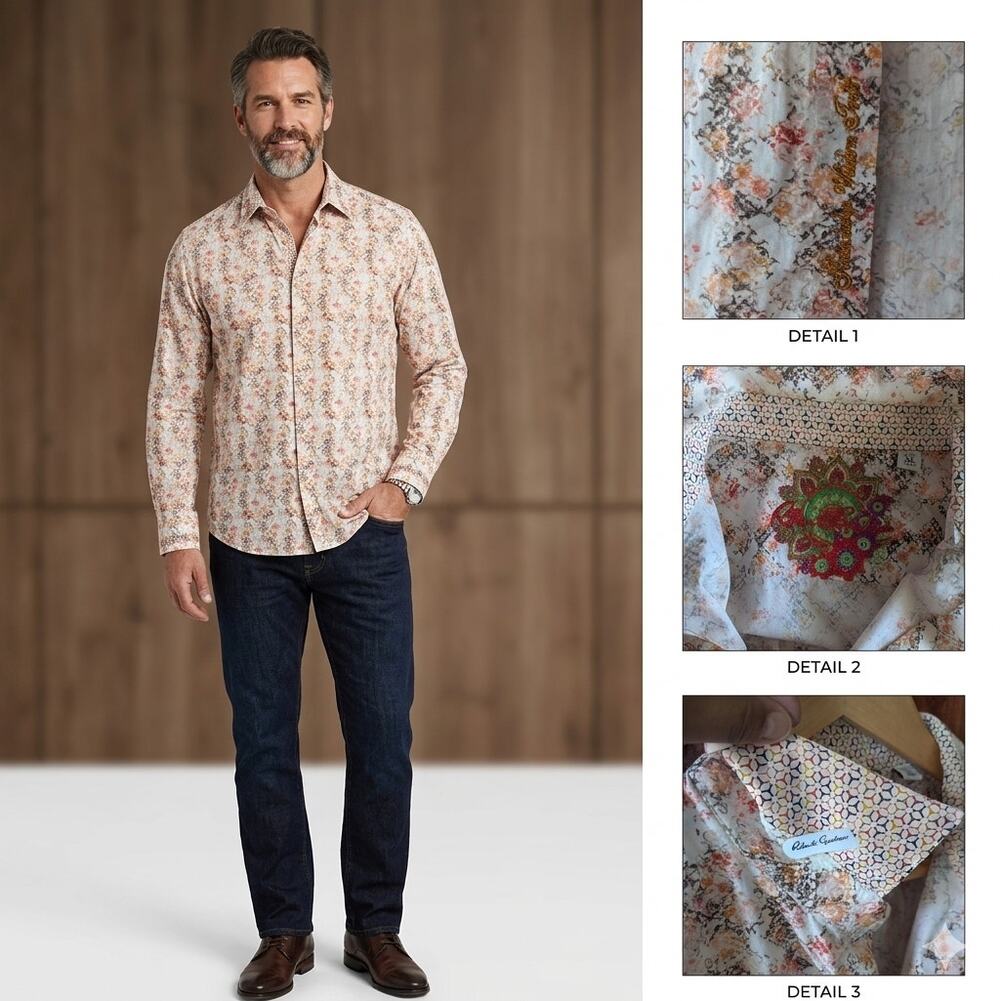 Robert Graham Men's Classic Fit Printed Button Down Shirt - Size XL